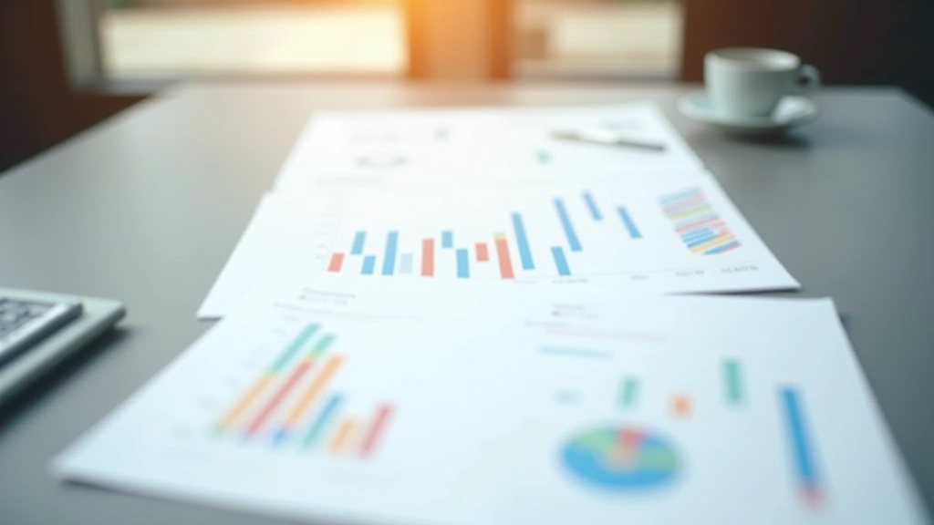 Grafiken und Tabellen von Wirtschaftsindikatoren auf Papier mit Stift und Lineal